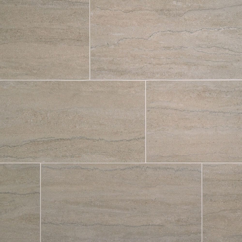 Dal-Tile Haddonstone Atlas Rectangle Vein Cut 12" x 24" Satin Polished Porcelain Tile, , large