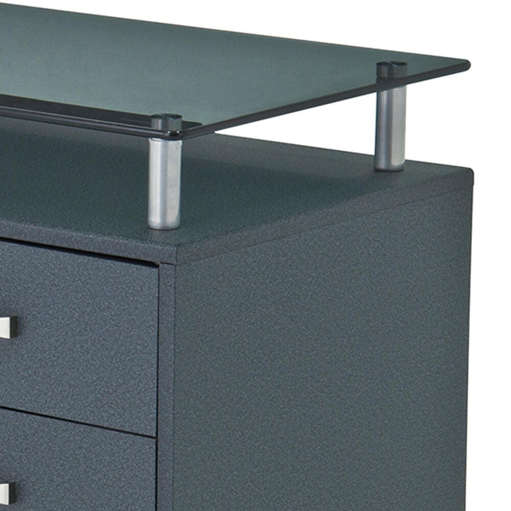Rta Products Llc Rolling Storage Cabinet with Frosted Glass Top in Graphite, , large