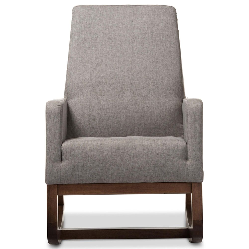 Baxton Studio Yashiya Rocking Chair in Grey, , large