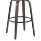 LumiSource Hannah Swivel Bar Stool with Camel Faux Leather Upholstery in Walnut and Black (Set of 2), , large