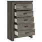 Ashley Frandern 6-Piece Full Bookcase Storage Bedroom Set in Rustic Warm Gray, , large