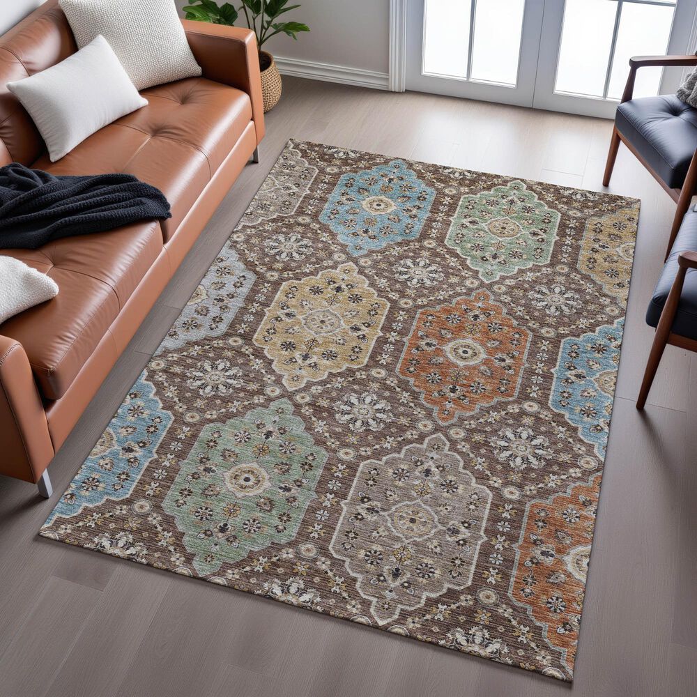 Dalyn Rug Company Silk Road Chocolate, Ivory, Gold, Copper, Gray, Taupe and Blue 10&#39; x 14&#39; Area Rug, , large