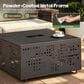 HOMLUX Patio Coffee Table with Solar Lighting in Black, , large