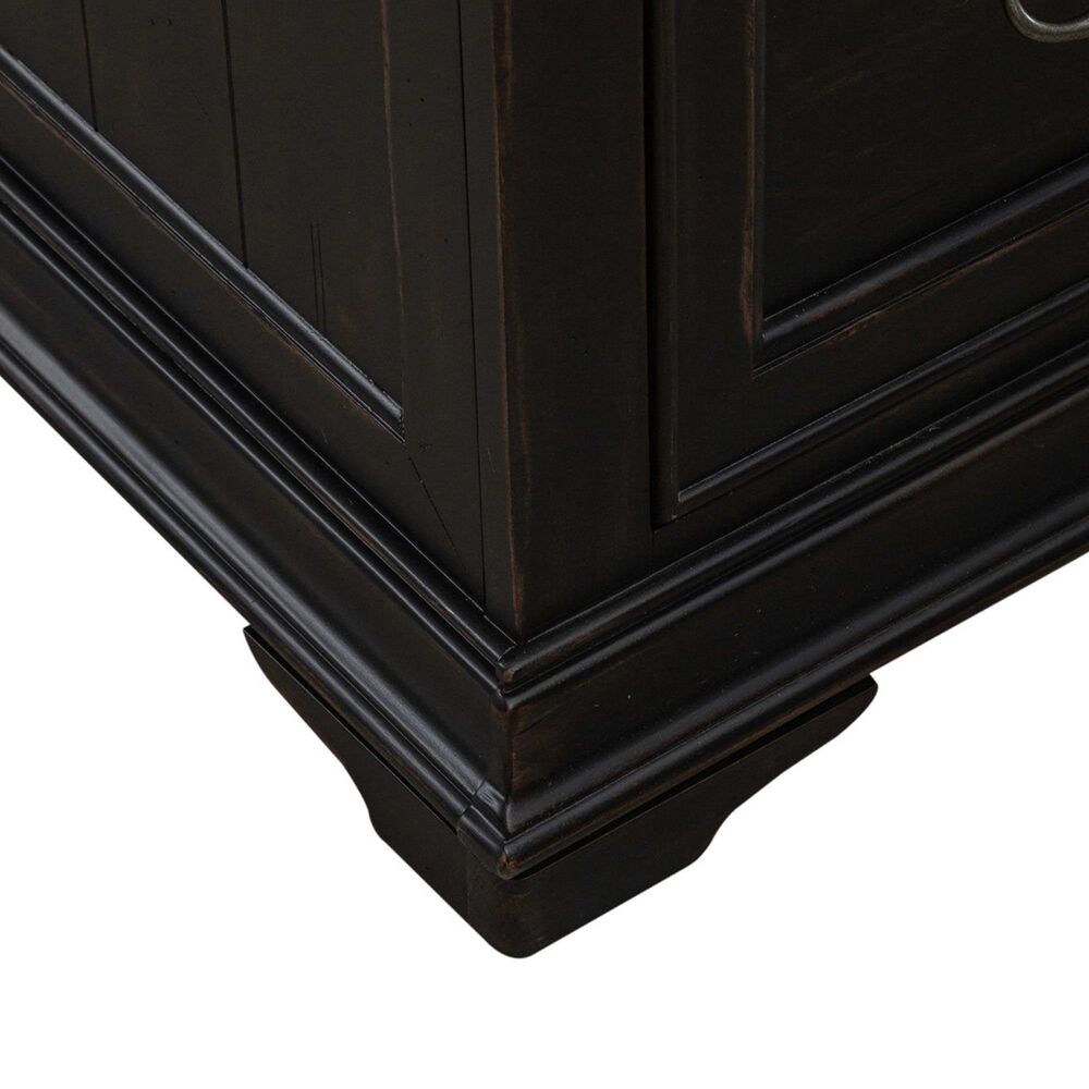 Liberty Furniture Meritage Junior Executive Desk in Aged Charcoal and Caramel, , large