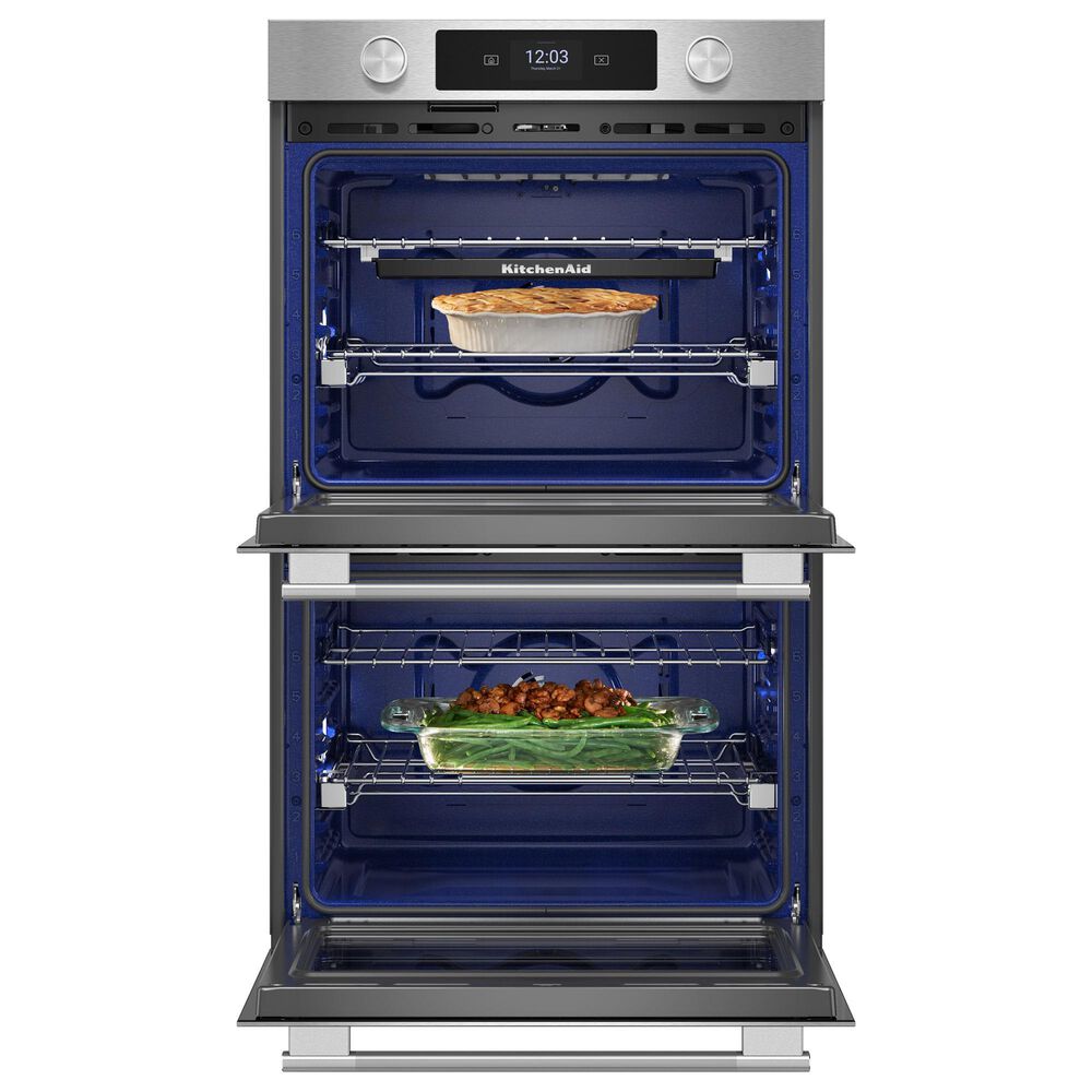 KitchenAid 2-Piece Kitchen Package with PrintShield Stainless Steel 30" Smart Double Wall Oven and Black 30" Induction Cooktop, , large