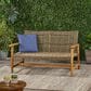 Hearth and Haven Hampton Outdoor Loveseat in Natural and Grey, , large