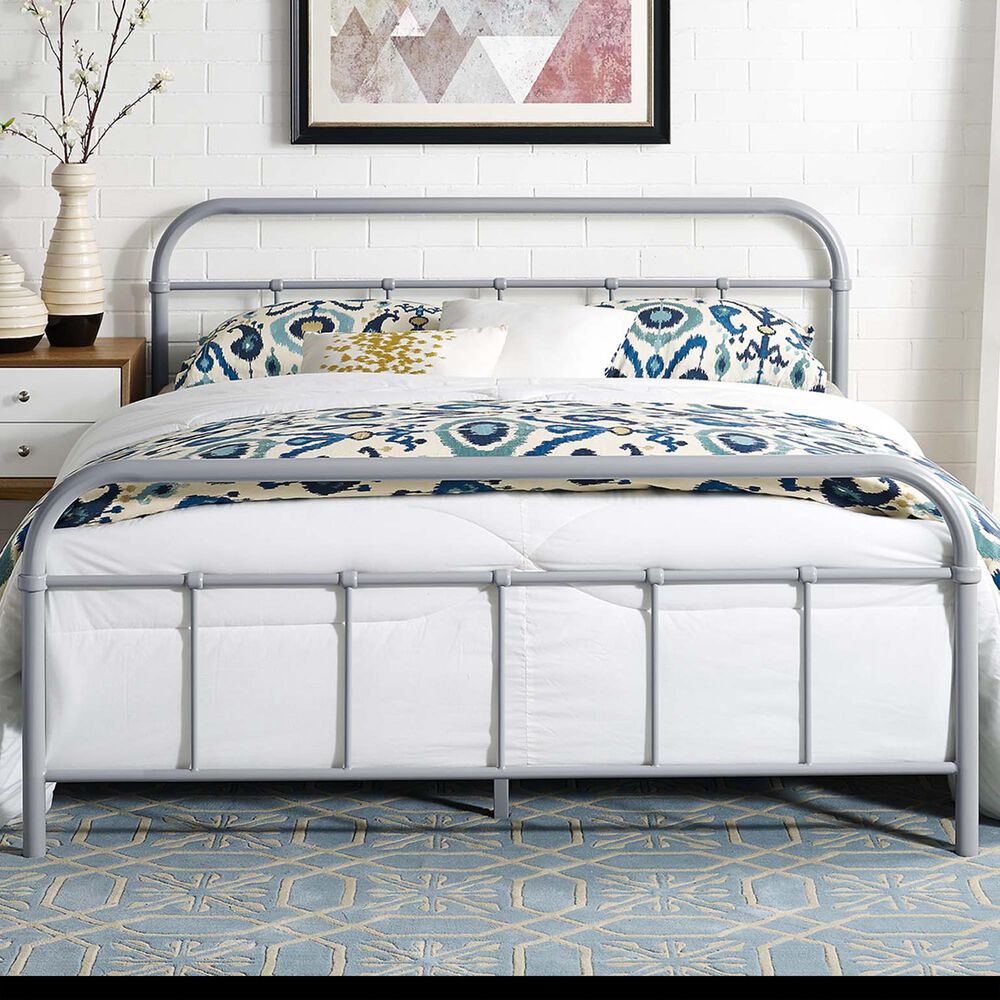 Modway Maisie Queen Platform Bed Frame in Gray, , large