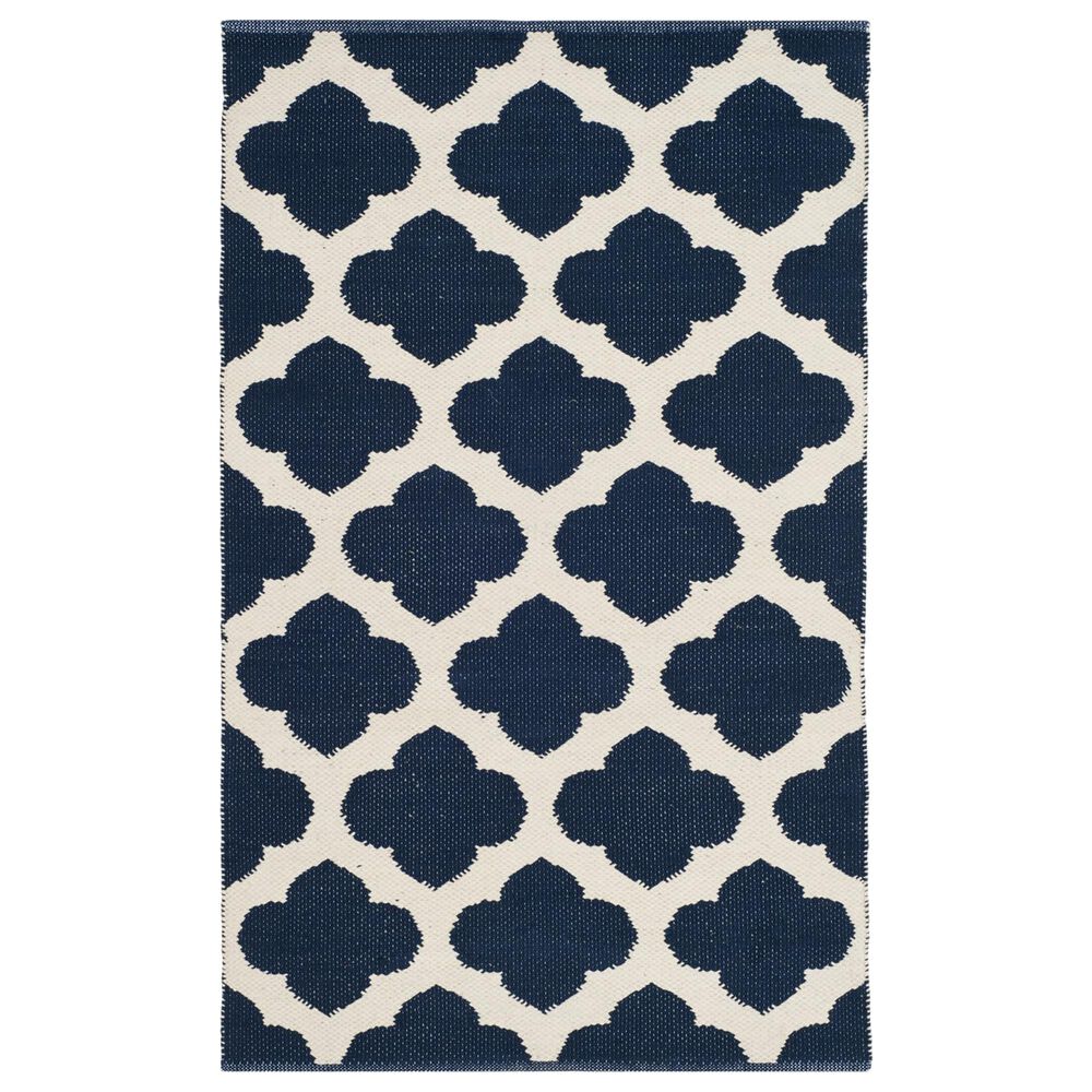 Safavieh Montauk 2'6" x 4' Navy and Ivory Area Rug, , large