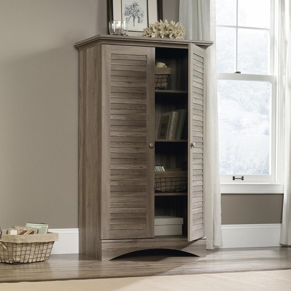 Living Essentials Harbor View Storage Cabinet in Salt Oak Finish, , large