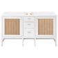 James Martin Vanities Addison 60" Double Bathroom Vanity in Glossy White with 3 cm Lime Delight Quartz Top and Rectangular Sinks, , large