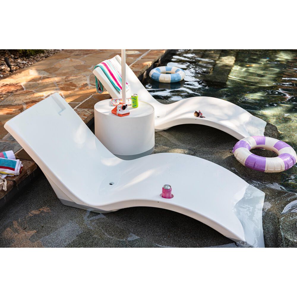 Floating Luxuries Kai Shelf Lounger in White (Set of 2), , large