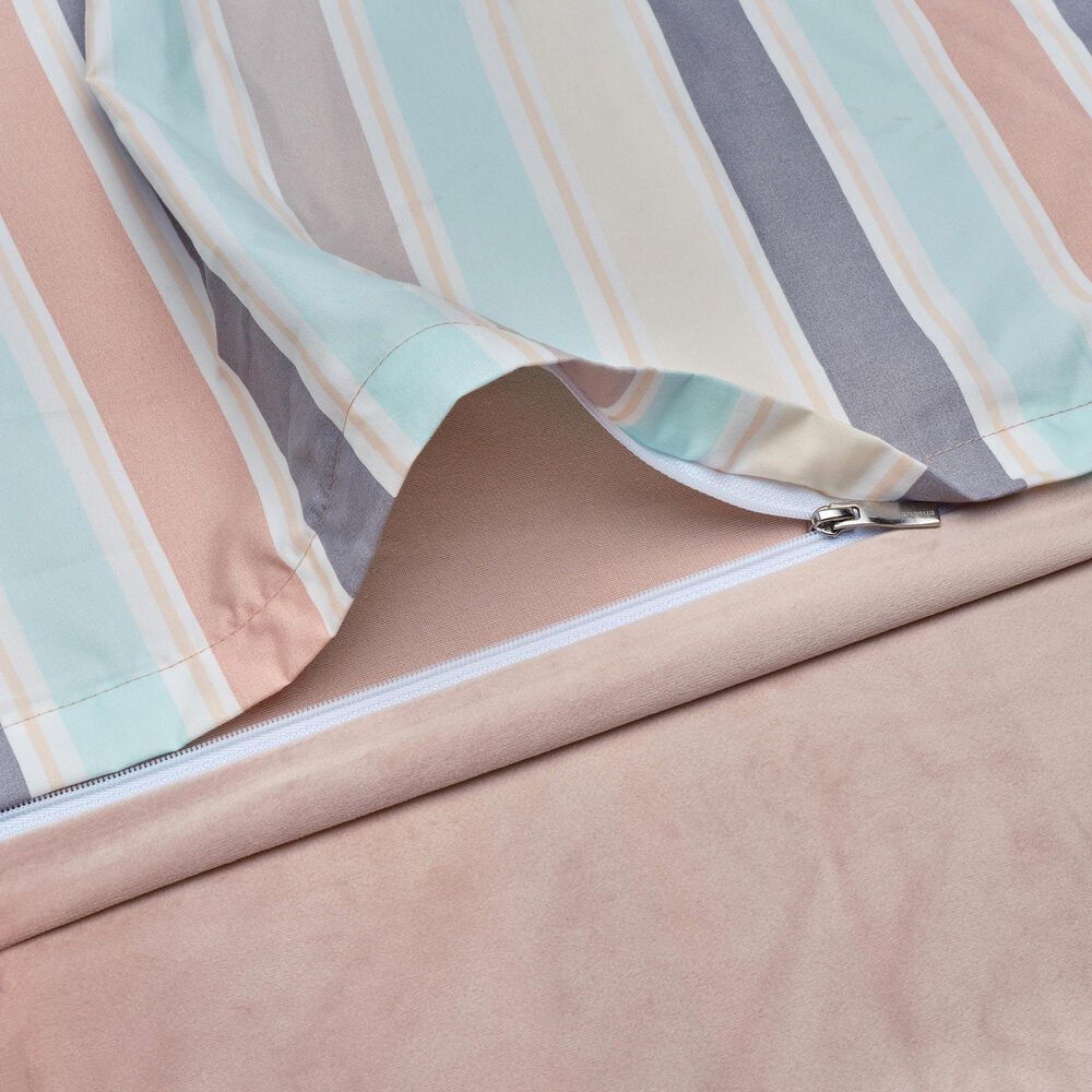 5-Piece Queen Duvet Set in Pastel Stripe Pink, , large