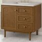 James Martin Laurent 36" Single Bathroom Vanity in Honey Oak with 3 cm Eternal Jasmine Pearl Silestone Top and Rectangular Sink, , large