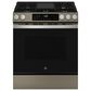 GE Appliances 2-Piece Kitchen Package with 5.3 Cu. Ft. Slide-In Front Control Gas Range and 1.9 Cu. Ft. Over-The-Range Microwave in Fingerprint Resistant Slate and Black, , large