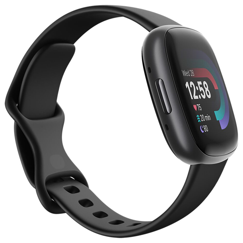 Fitbit Versa 4 Smartwatch Graphite Aluminum with Black Band