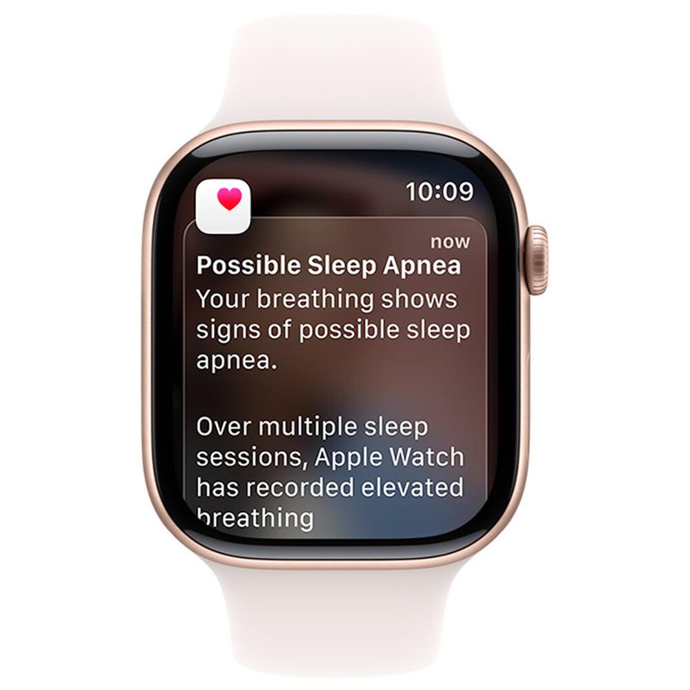 Apple Watch Series 11 (GPS) 46mm Aluminum Case with Light Blush Sport Band - S/M in Rose Gold and 2-Year AppleCare+, , large