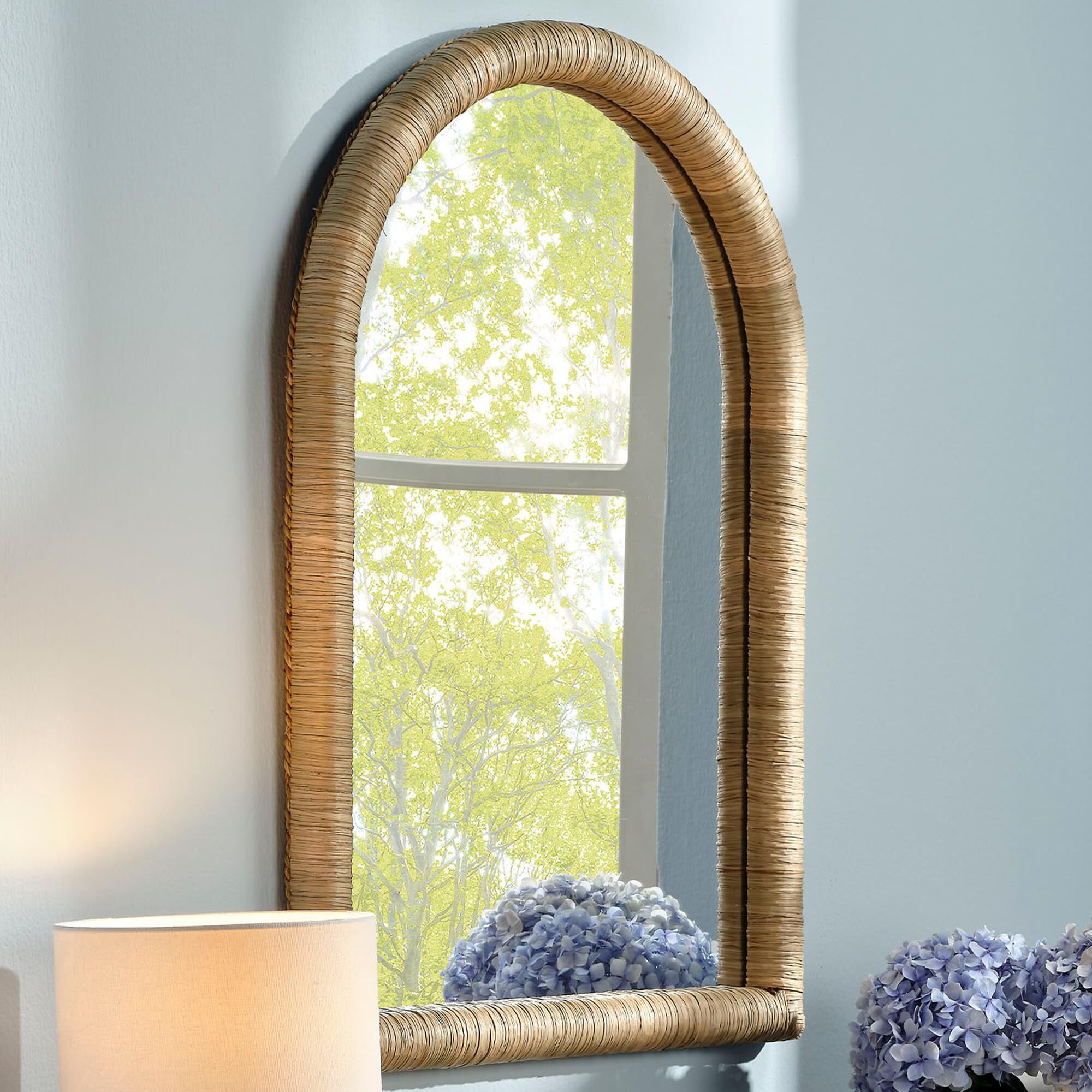 Splendor Living Lindsley Arch Wall Mirror in Natural