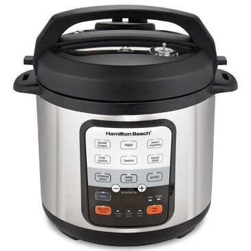 Hamilton Beach 6-Quart Precision Pressure Cooker in Black and Stainless Steel, , large