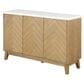 Furniture of America Nayel 3-Door Genuine Marble Top Server in Natural, , large