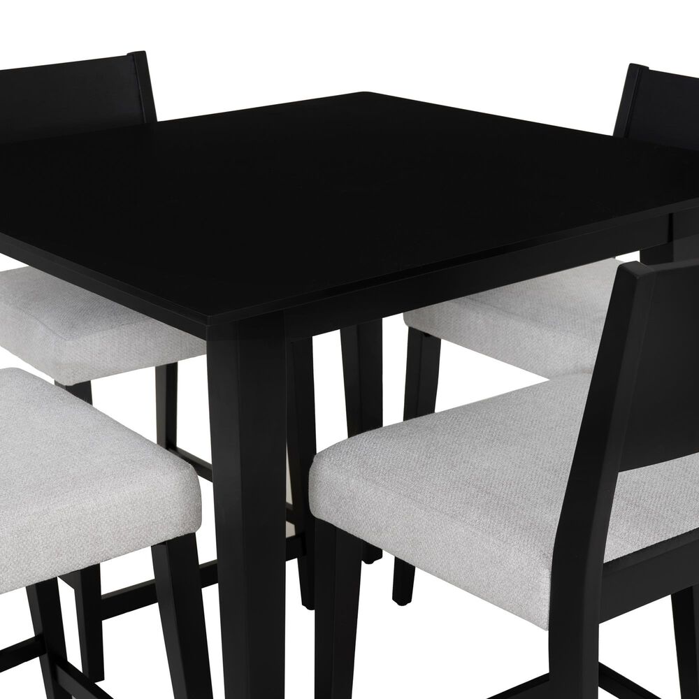 Linon Home Decor Cadence 5-Piece Counter Height Dining Set in Black Lacquer, , large