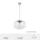 Hunter Saddle Creek 16" 1-Light Pendant with Clear Seeded Shade in Brushed Nickel, , large