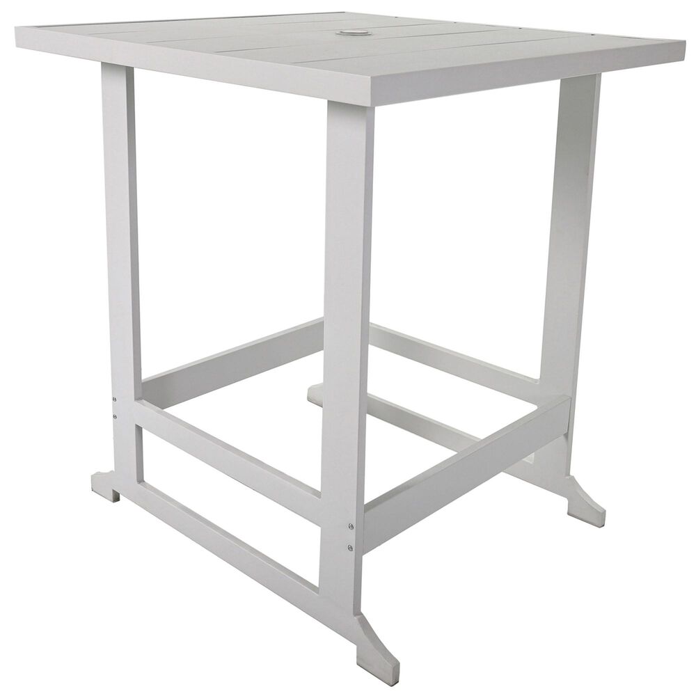 Redline Creation Inc. Bar Height Slat Table in White, , large