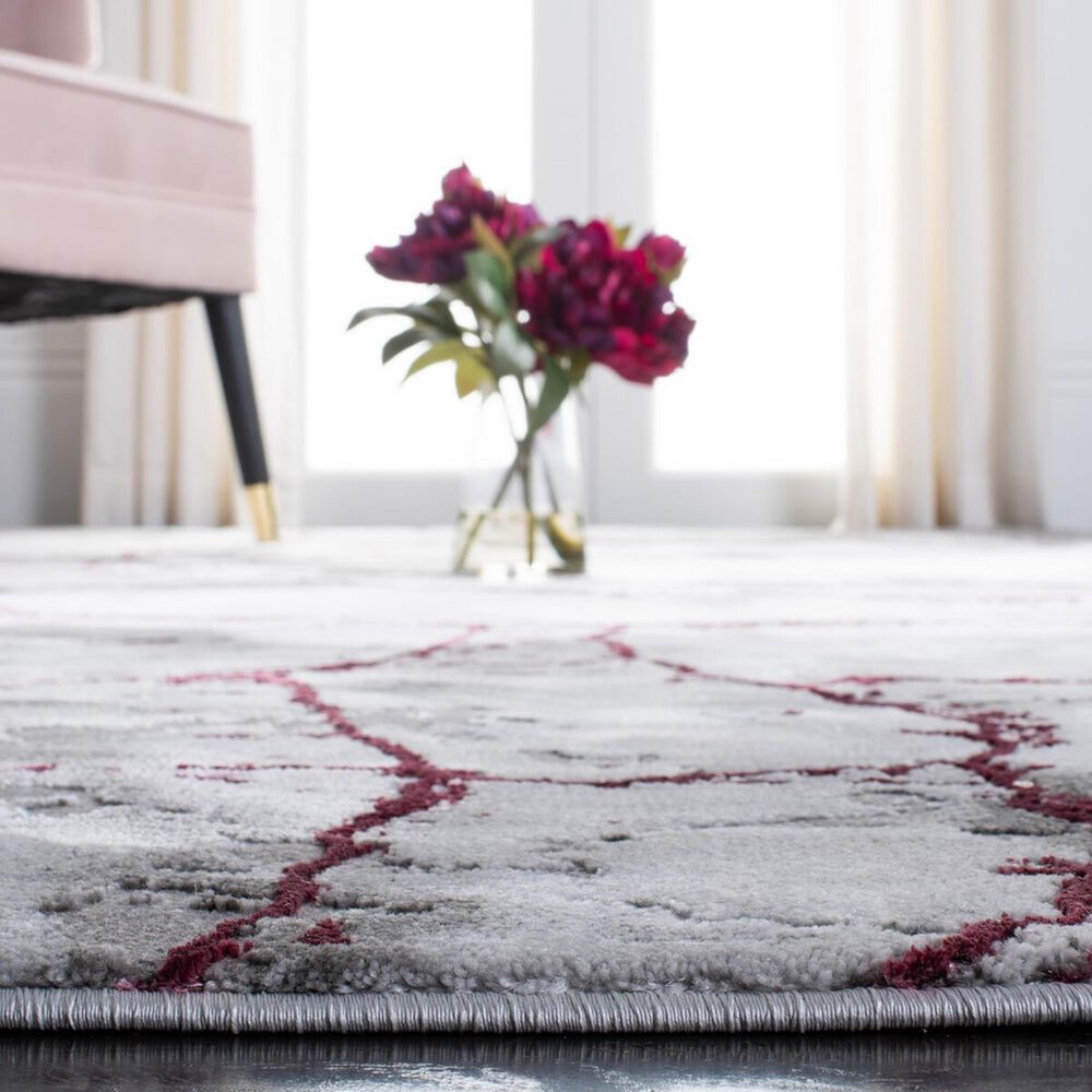 Safavieh Craft CFT877S 10&#39; Square Grey and Wine Area Rug, , large