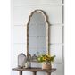 Hearth and Haven Wood Arched Mirror with 3 Small Medallions in Cream and Gold, , large