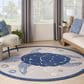 Nourison Aloha 5"3" Round Navy Blue Indoor/Outdoor Area Rug, , large