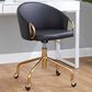 Lumisource Claire Task Chair with Black Cushion in Gold, , large