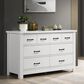HOMLUX 3-Piece Bedroom Set with 6-Drawer Dresser, 5-Drawer Chest & Nightstand in White, , large