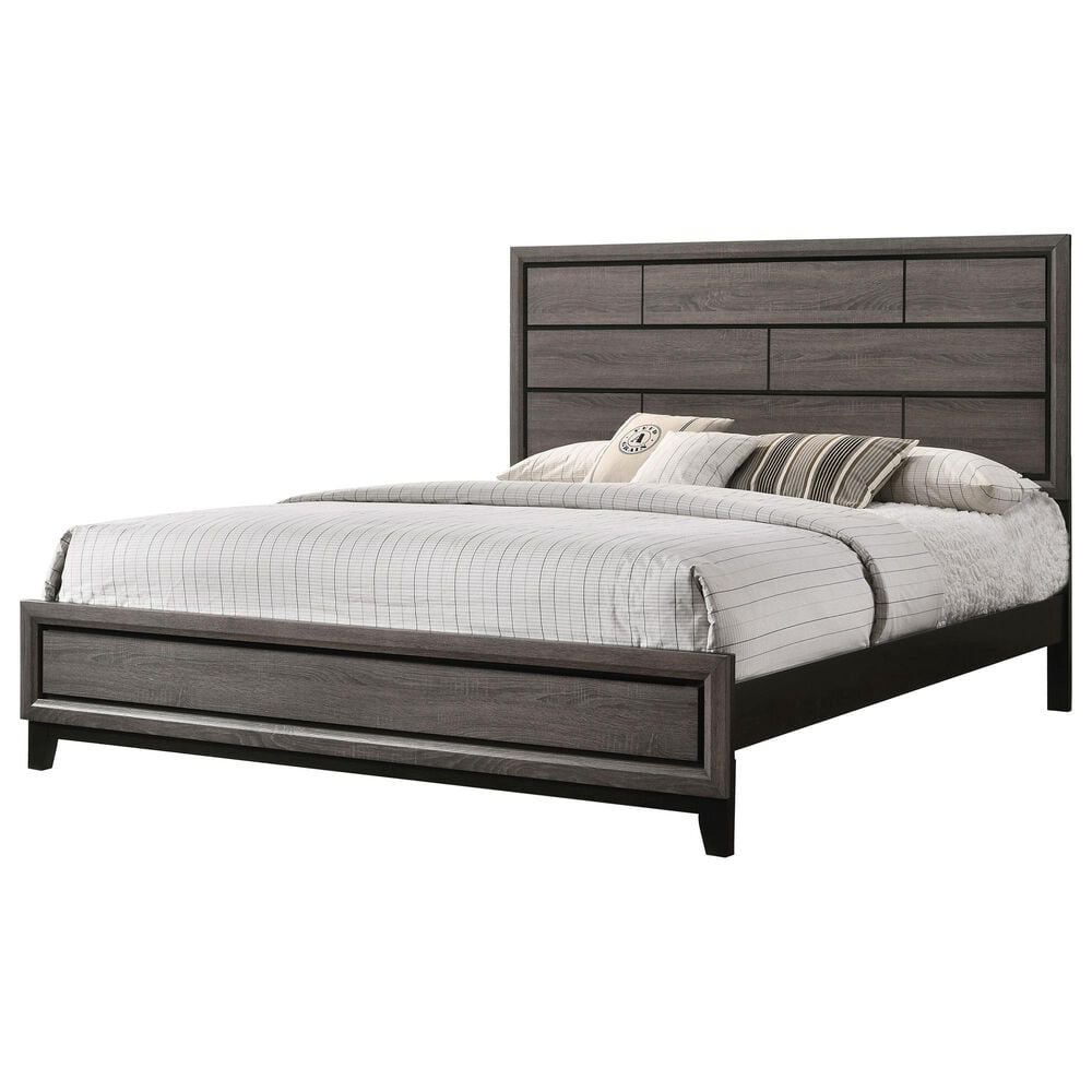 Crown Mark Akerson King Panel Bed in Grey, , large