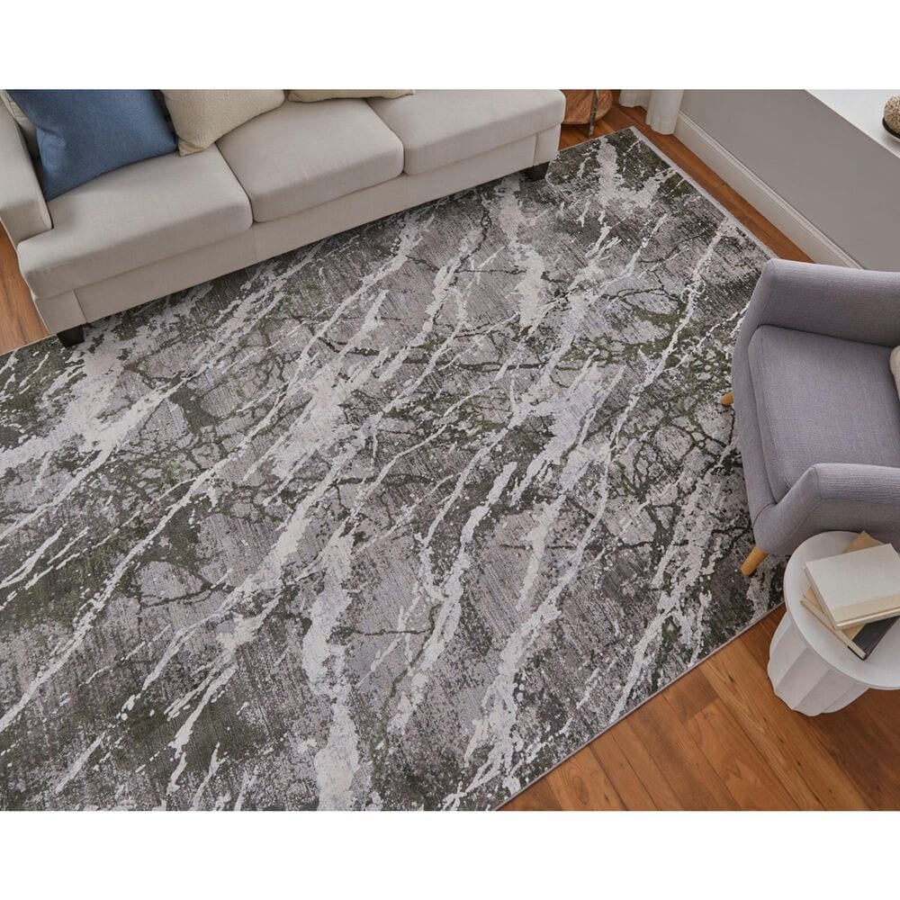 Feizy Cadiz 39N6F Green and Ivory 12' x 18' Area Rug, , large