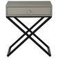 HOMLUX 1-Drawer Nightstand with Cross Base in Gray and Black, , large