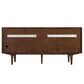 James Martin Vanities Amberly 72" Double Bathroom Vanity in Mid-Century Walnut with Single Hole 3 cm White Zeus Quartz Top and Rectangular Sinks, , large
