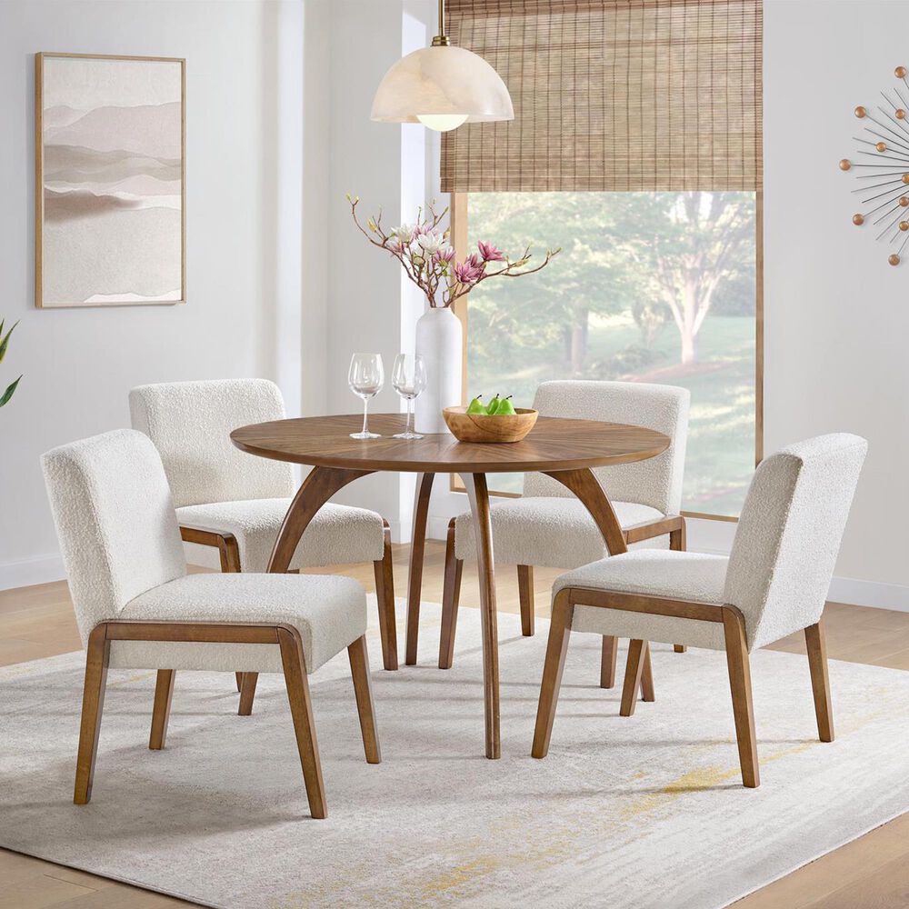 Martin Svensson Home Lax Round Dining Table in Walnut - Table Only, , large
