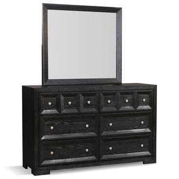 Furniture of America Hatton 6-Drawer Dresser and Mirror in Weathered Black, , large