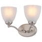 Vaxcel Bellwood 2-Light Bathroom Vanity with Frosted Glass Shades in Satin Nickel, , large