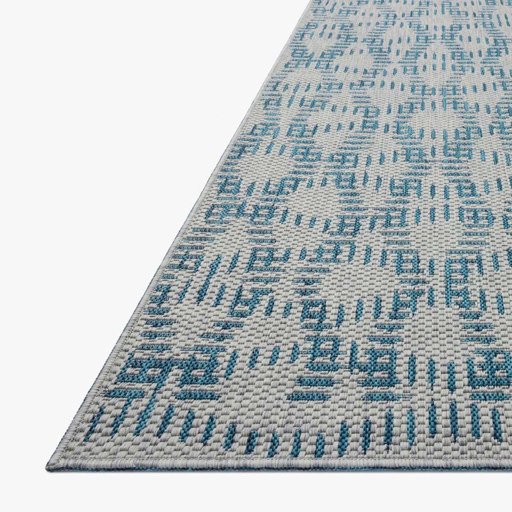 Loloi Easton Fog and Teal 2&#39;3&quot; x 3&#39;9&quot; Indoor/Outdoor Area Rug, , large