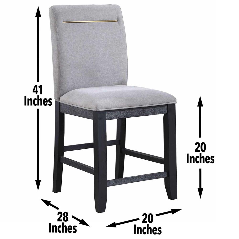 Steve Silver Yves Counter Stool in Rubbed Charcoal and Gold, , large