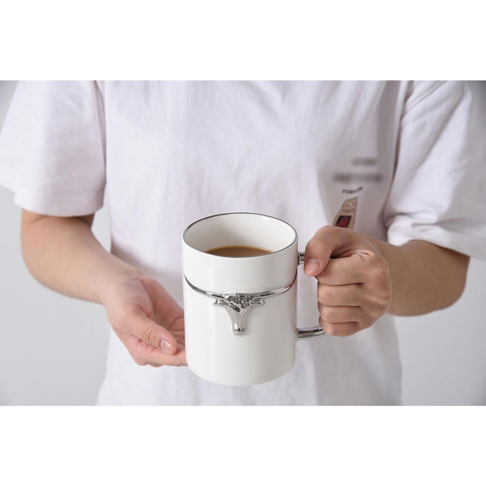 Pampa Bay Longhorns Mug in White and Silver, , large