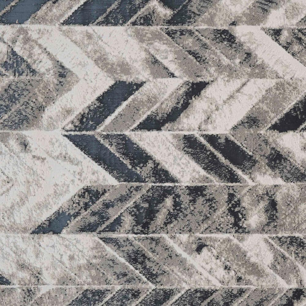 Feizy Micah 3&#39;11&quot; x 6&#39; Gray and Silver Runner, , large