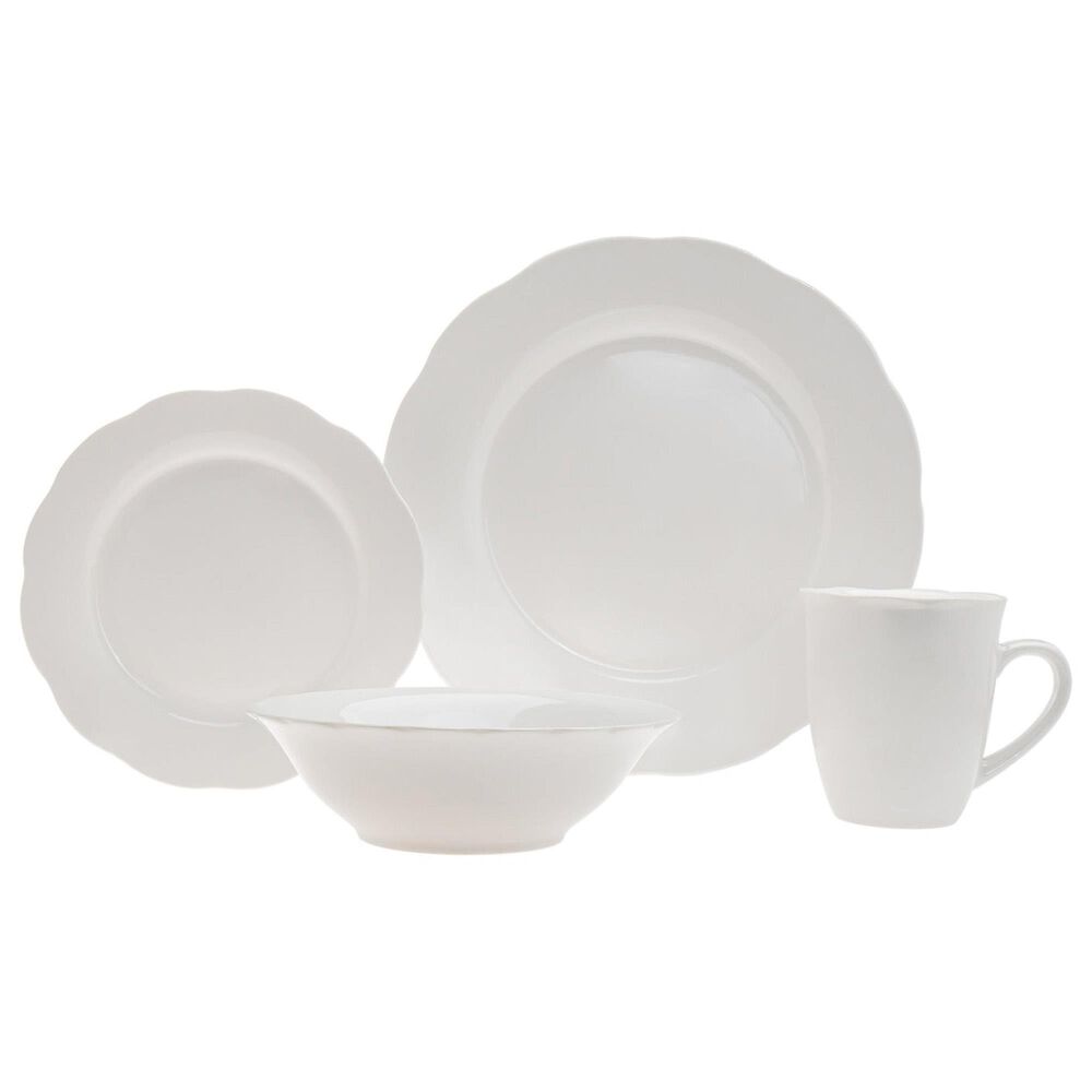 Godinger Silver Inglenook 16-Piece Porcelain Dinnerware Set in White, , large