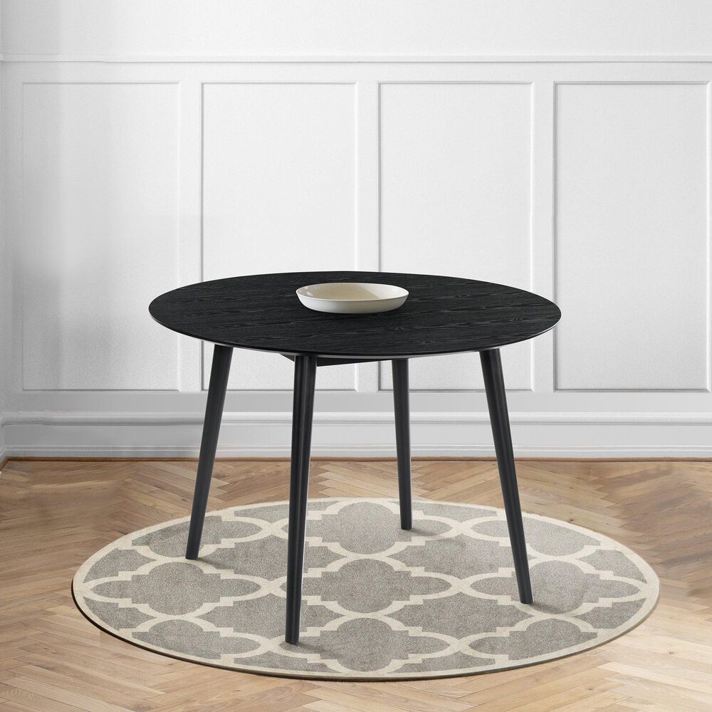 Blue River Arcadia and Renzo 5-Piece 42&quot; Dining Set with Gray Cushion in Black, , large