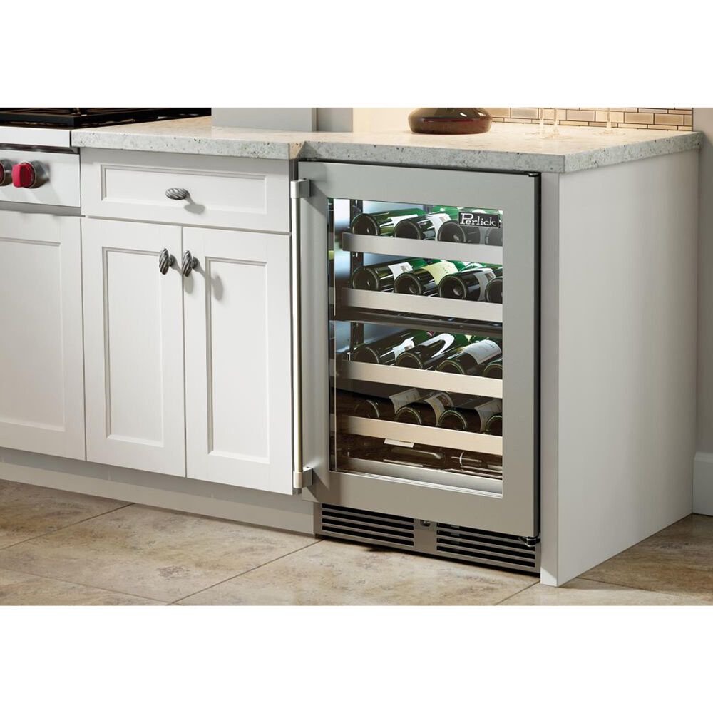 Perlick Signature 5.2 Cu. Ft. Indoor Dual-Zone Wine Center with Right Hinge Glass Door in Stainless Steel, , large