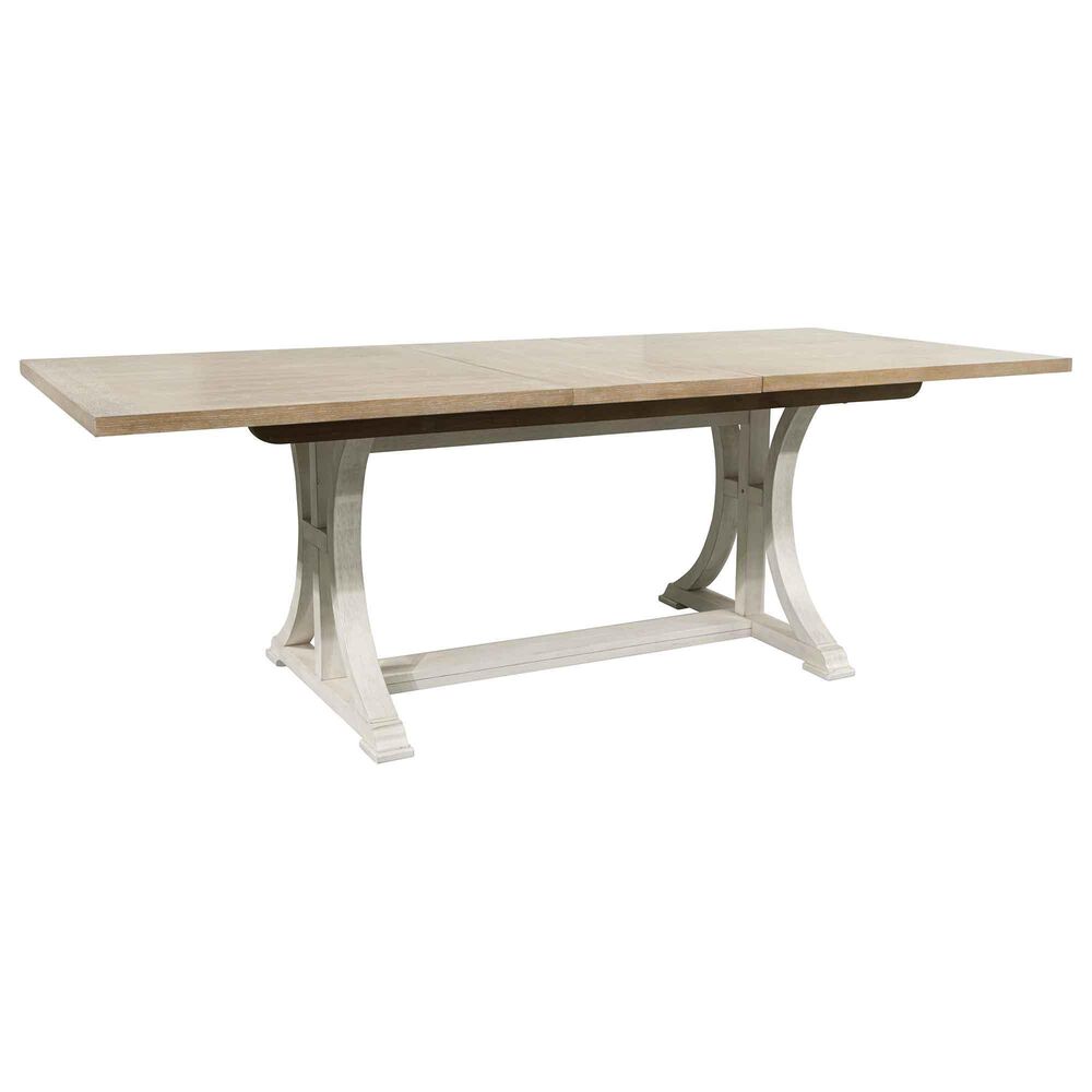 Ashley Trestle Dining Table and Chairs in Antique White and Brown, , large