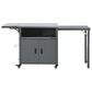 Hearth and Haven Outdoor Kitchen Island Cart with Dual Expandable Stainless Steel Tabletops in Gray, , large