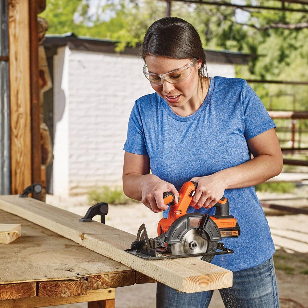 Black &amp; Decker 20V Max Powerconnect 5.5&quot; Cordless Circular Saw Tool in Black and Orange, , large