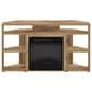 HOMLUX 47" Corner TV Stand with Electric Fireplace in Flagstaff Oak, , large