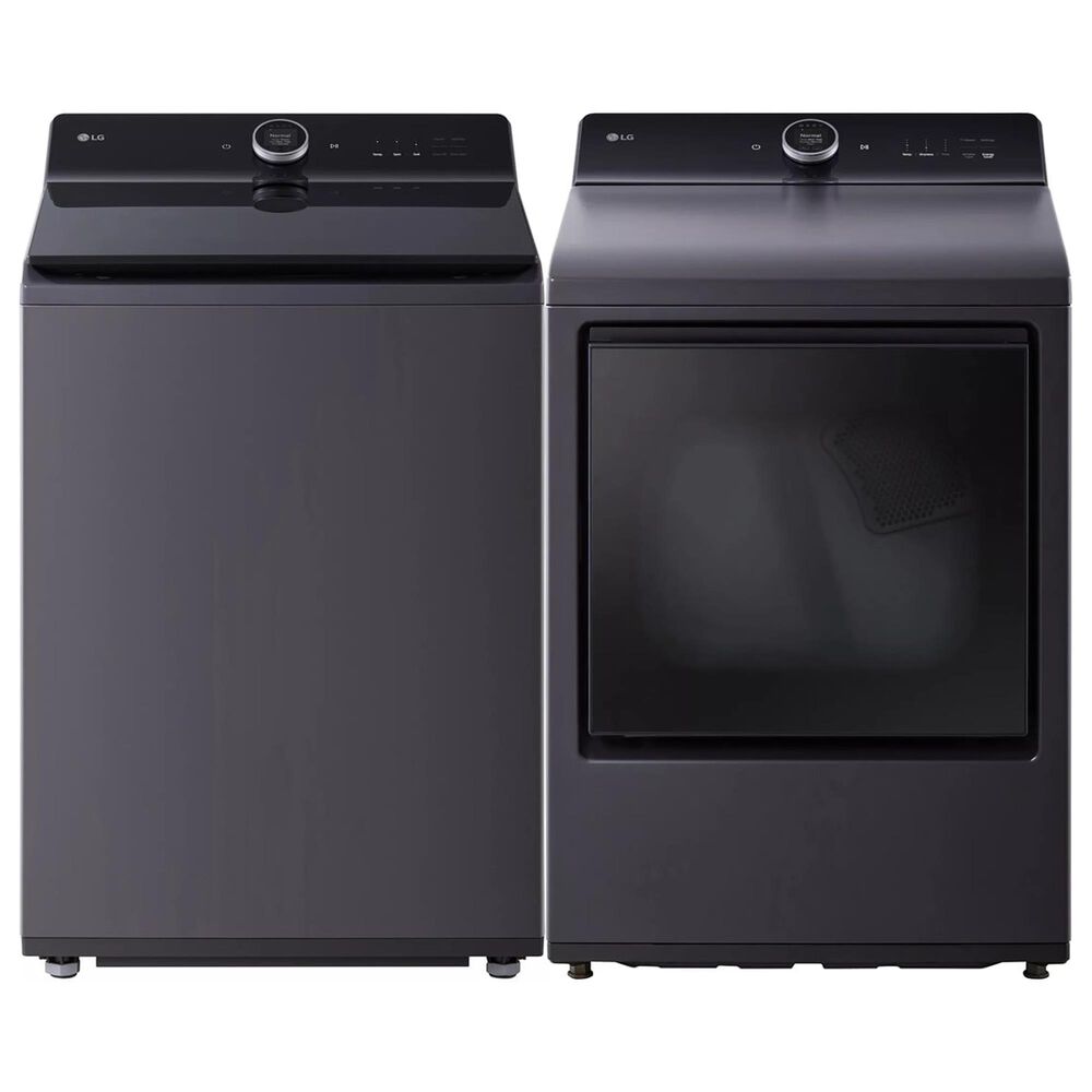 LG 5.5 Cu. Ft. Top Load Washer and 7.3 Cu. Ft. Electric Dryer with TurboSteam in Matte Black, , large